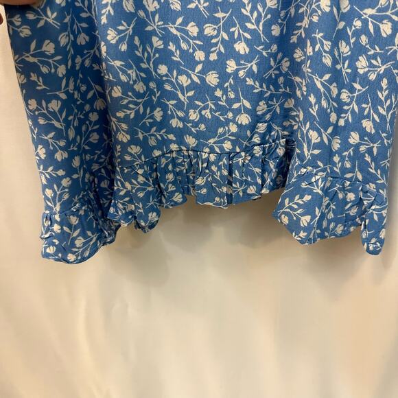 Fisherman's Daughter Blue Floral Tie Strap Bodice Style Mini Dress Small NWT New - Picture 5 of 8